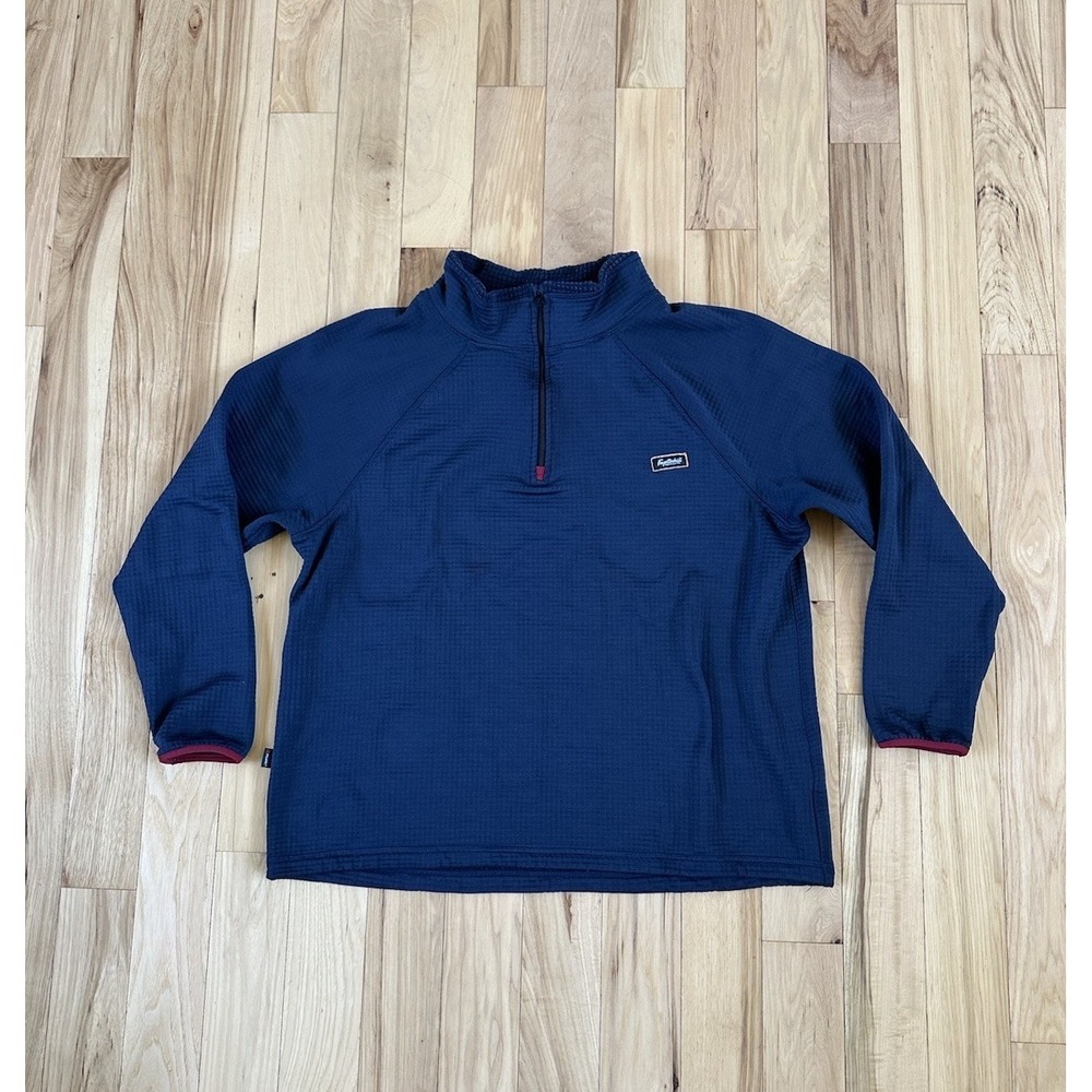 Fayettechill Polartec Pullover 1/4 Zip Grid Fleece Navy Blue Outdoors Women's XL